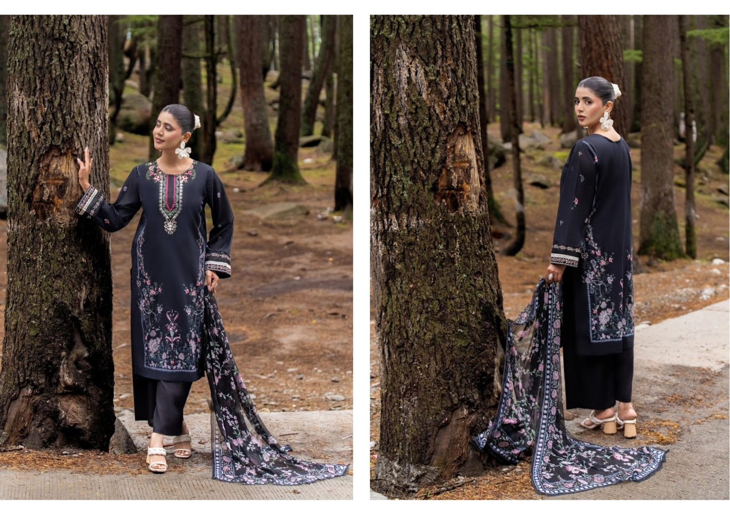 DIGITAL PRINTED LAWN THREE PIECES ALONG WITH EMBROIDERED PATCHES