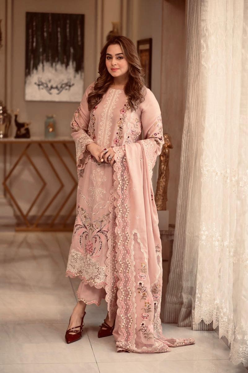 Blush Petal - Tea Pink Embroidered Lawn Unstitched 3-Piece