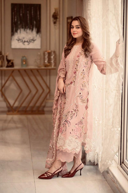 Blush Petal - Tea Pink Embroidered Lawn Unstitched 3-Piece