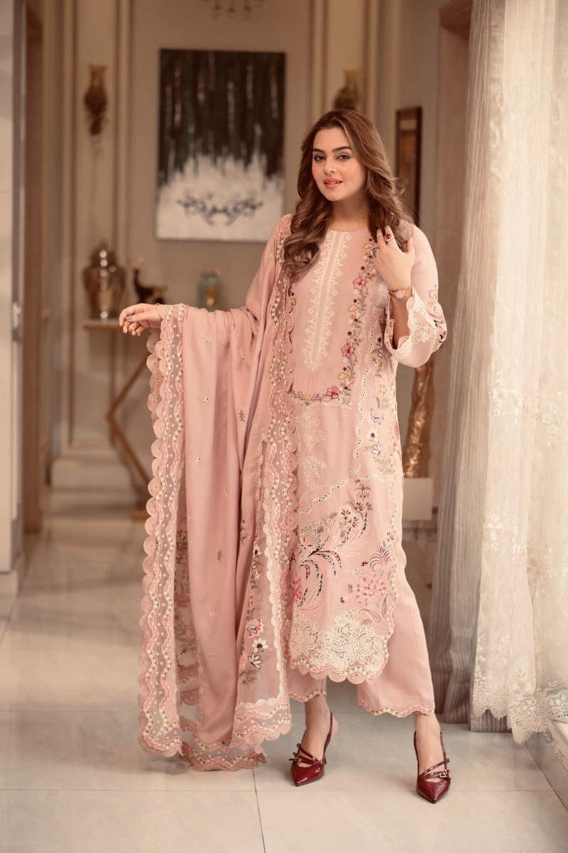 Blush Petal - Tea Pink Embroidered Lawn Unstitched 3-Piece