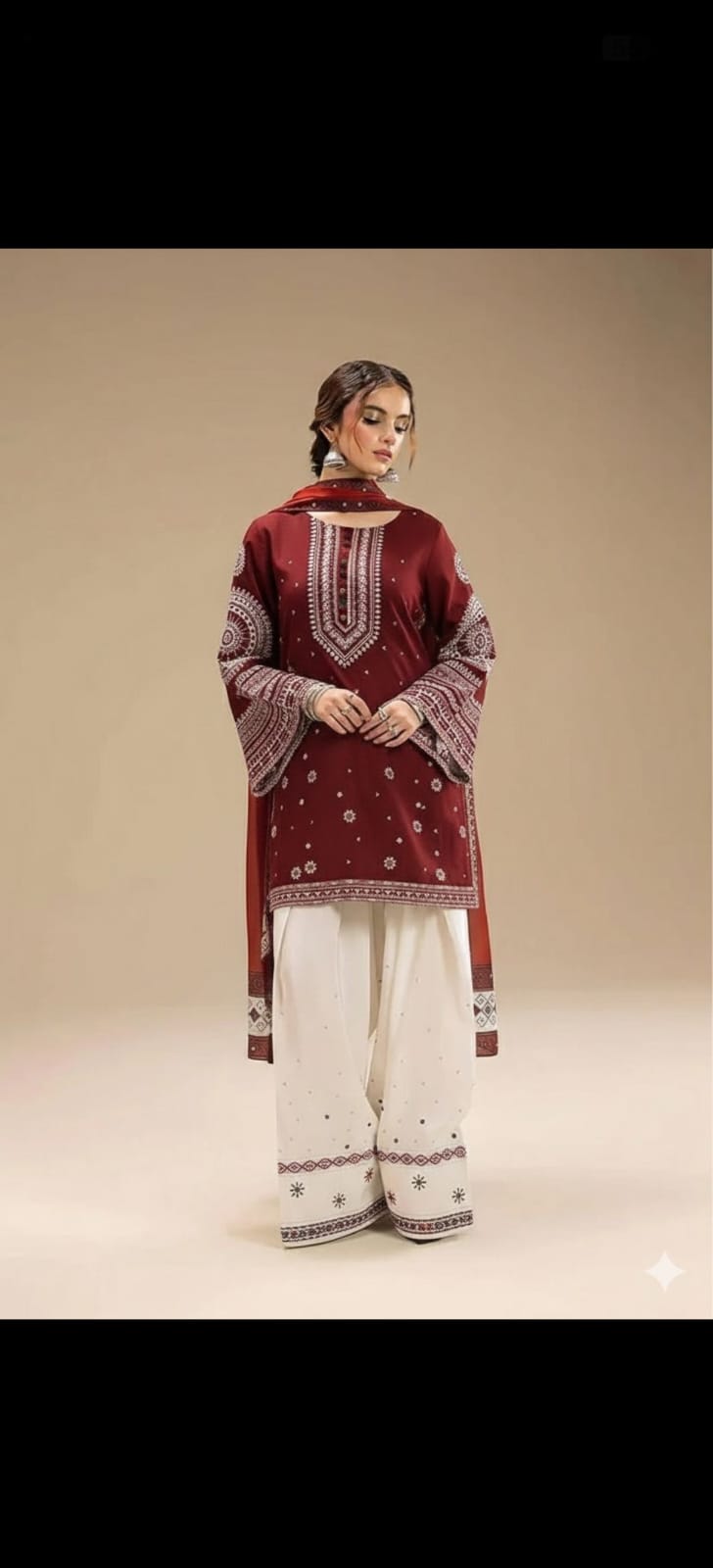 Ruby Heritage - Maroon & Ivory Embroidered Lawn 3-Piece