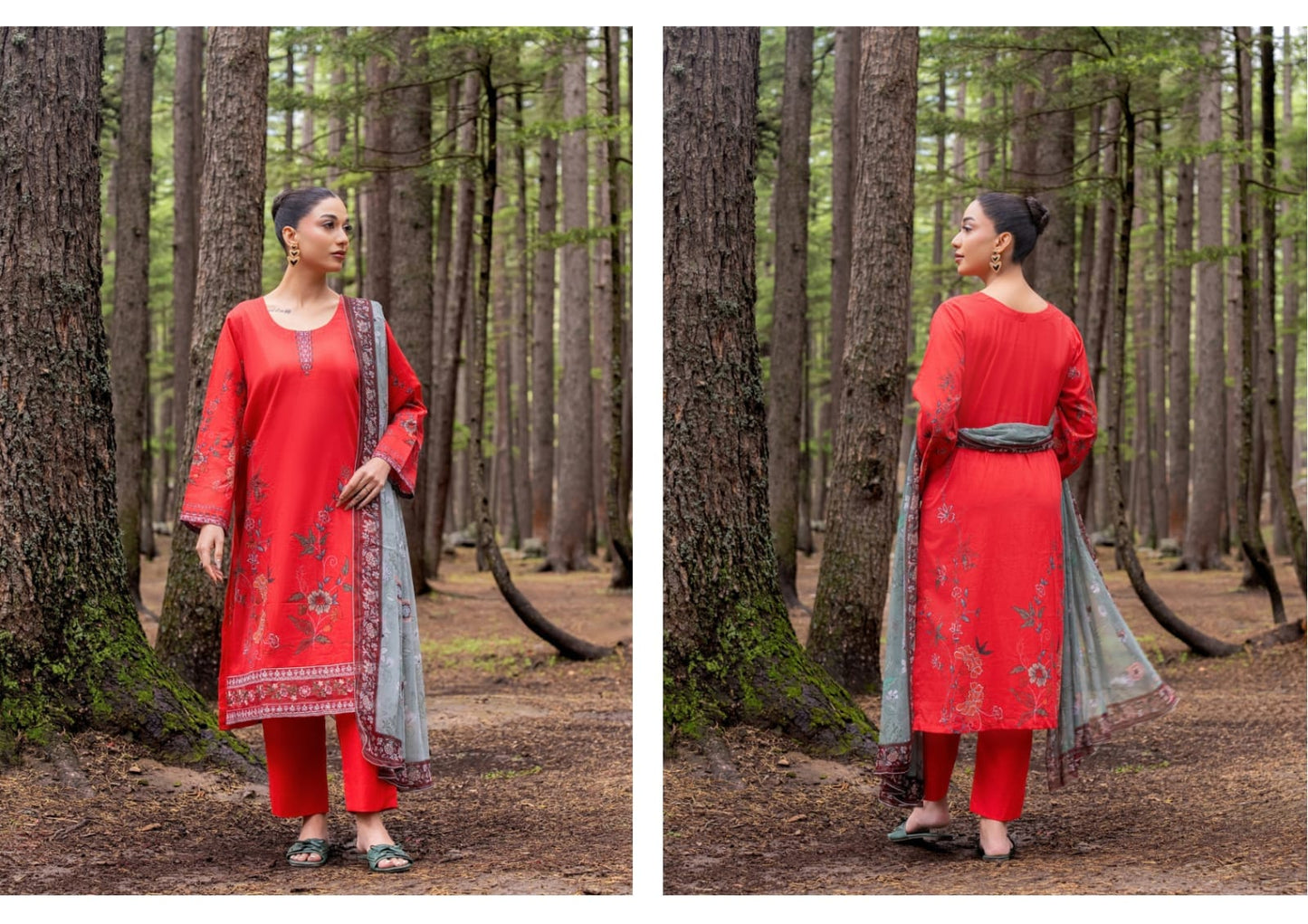DIGITAL PRINTED LAWN THREE PIECES ALONG WITH EMBROIDERED PATCHES