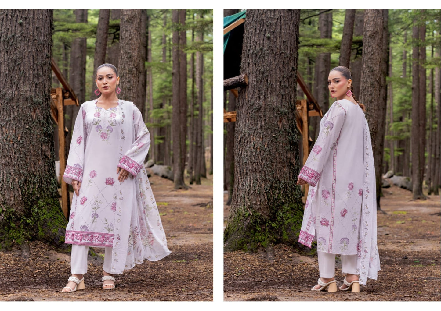 DIGITAL PRINTED LAWN THREE PIECES ALONG WITH EMBROIDERED PATCHES